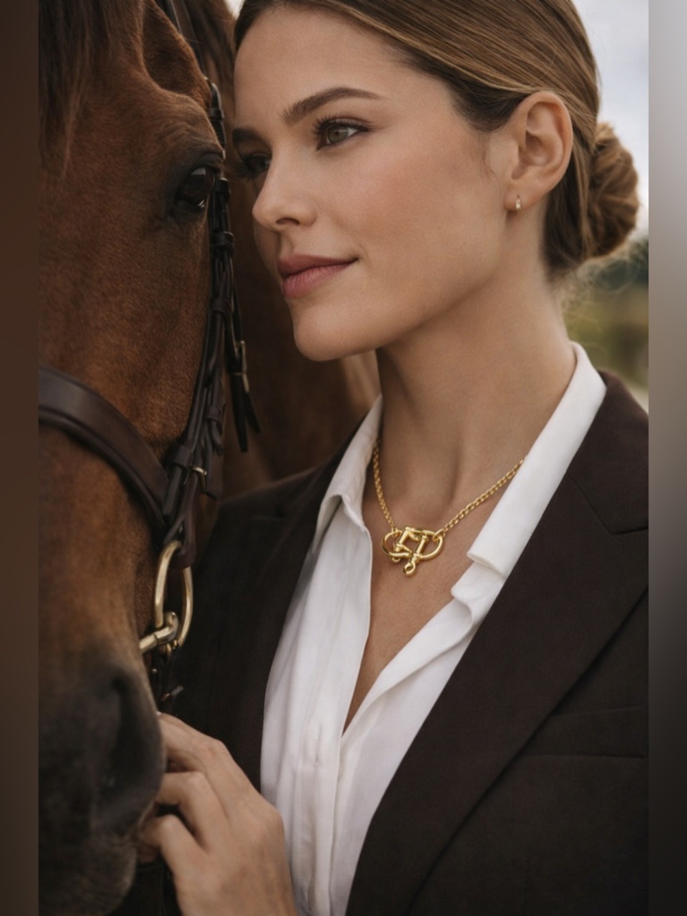 Gold Horse Bit Toggle Necklace | Equestrian Luxe Chain
